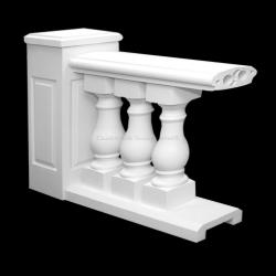 Classic Stone Custom Balustrade System - Balustrade Design Option #1 - Chadsworth Columns: shop.columns.com